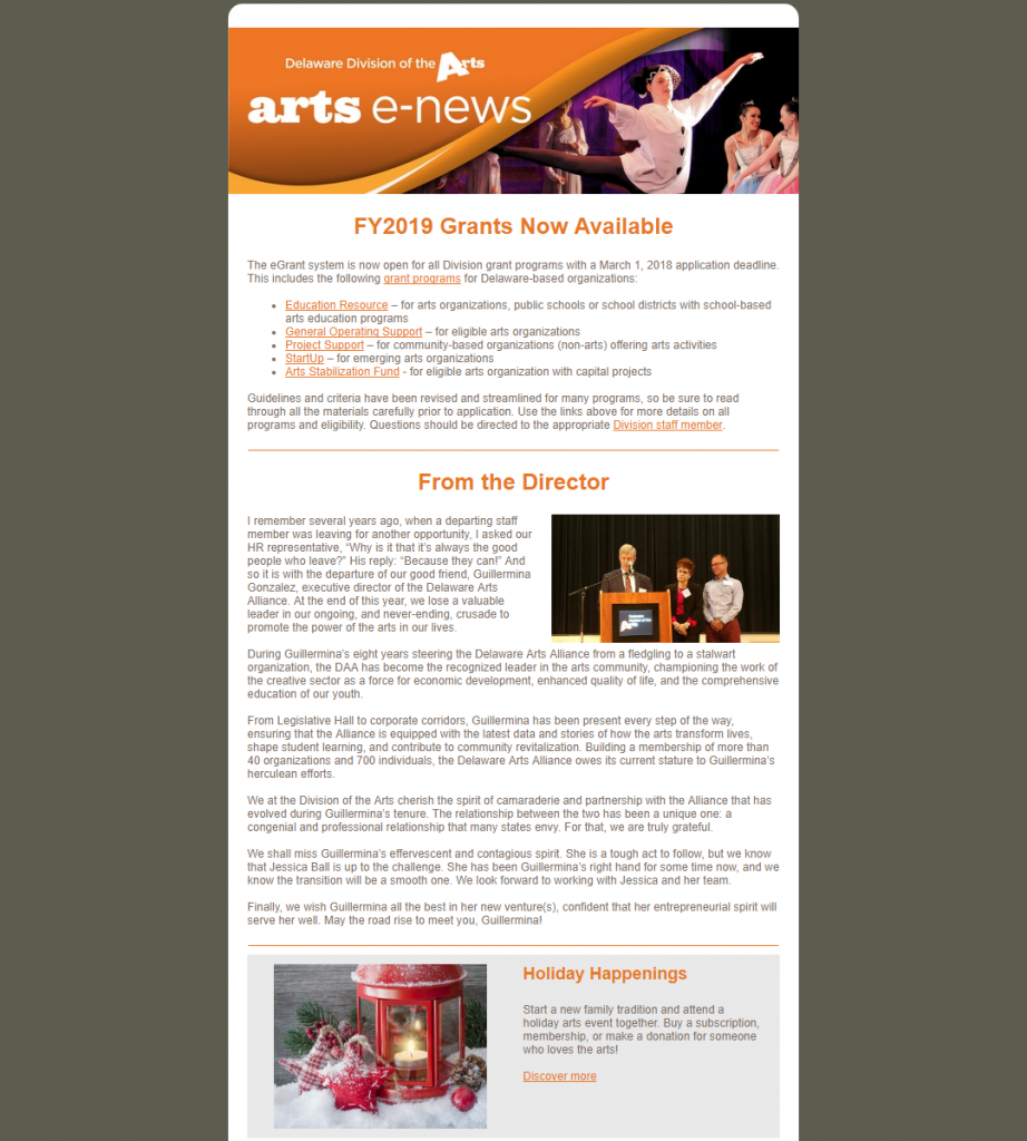 2017 December Arts E-News