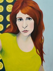 self-portrait (lemon), 2017, oil on panel, 24" x 18"