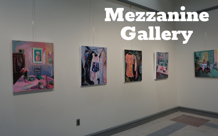 The Mezzanine Gallery presents solo exhibitions of work by Delaware artists.