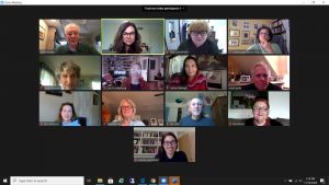 2020 Delaware Writers' Retreat participants in Zoom window
