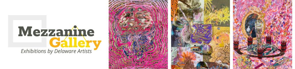 three abstract paintings by Aaron Keith Hoffer