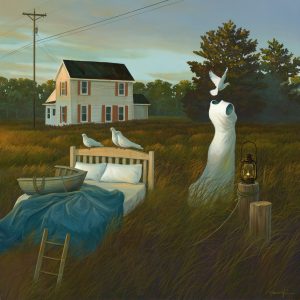 Damon PlaThe Dreamer, 2023 acrylic on stretched canvas 37 x 37 inches 