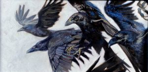 Rob Sample Murder, 2022 oil on canvas 11 x 22 inches