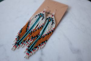 Renita Coursey Earthy Fringe, 2024 Miyuki Delicas (11/0) and Nymo thread 5 x 2 ½ inches