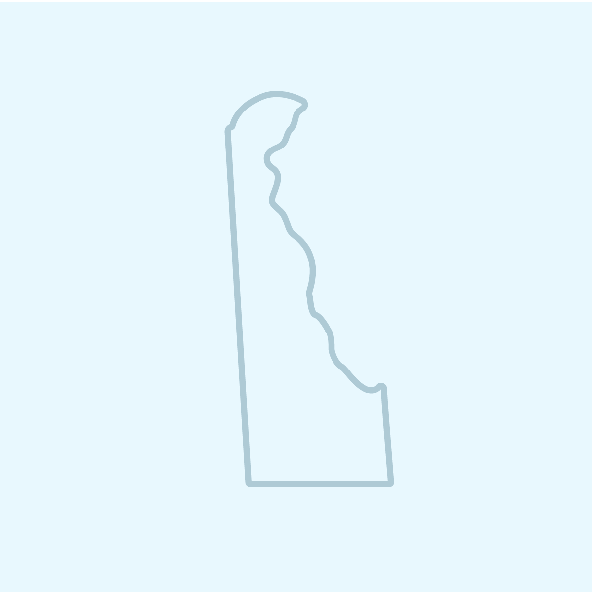Staff placeholder image with an outline of the state of Delaware