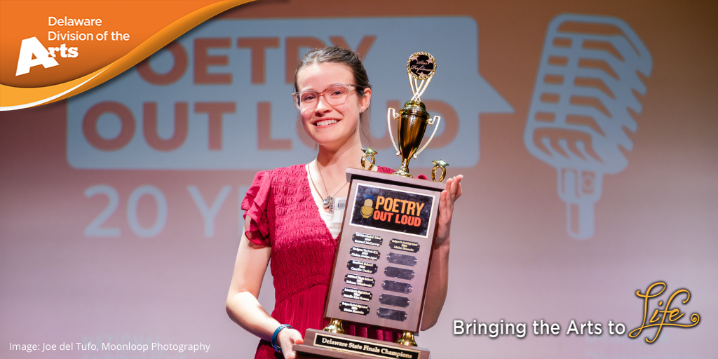 Olivia Stevens with Trophy - Poetry Out Loud