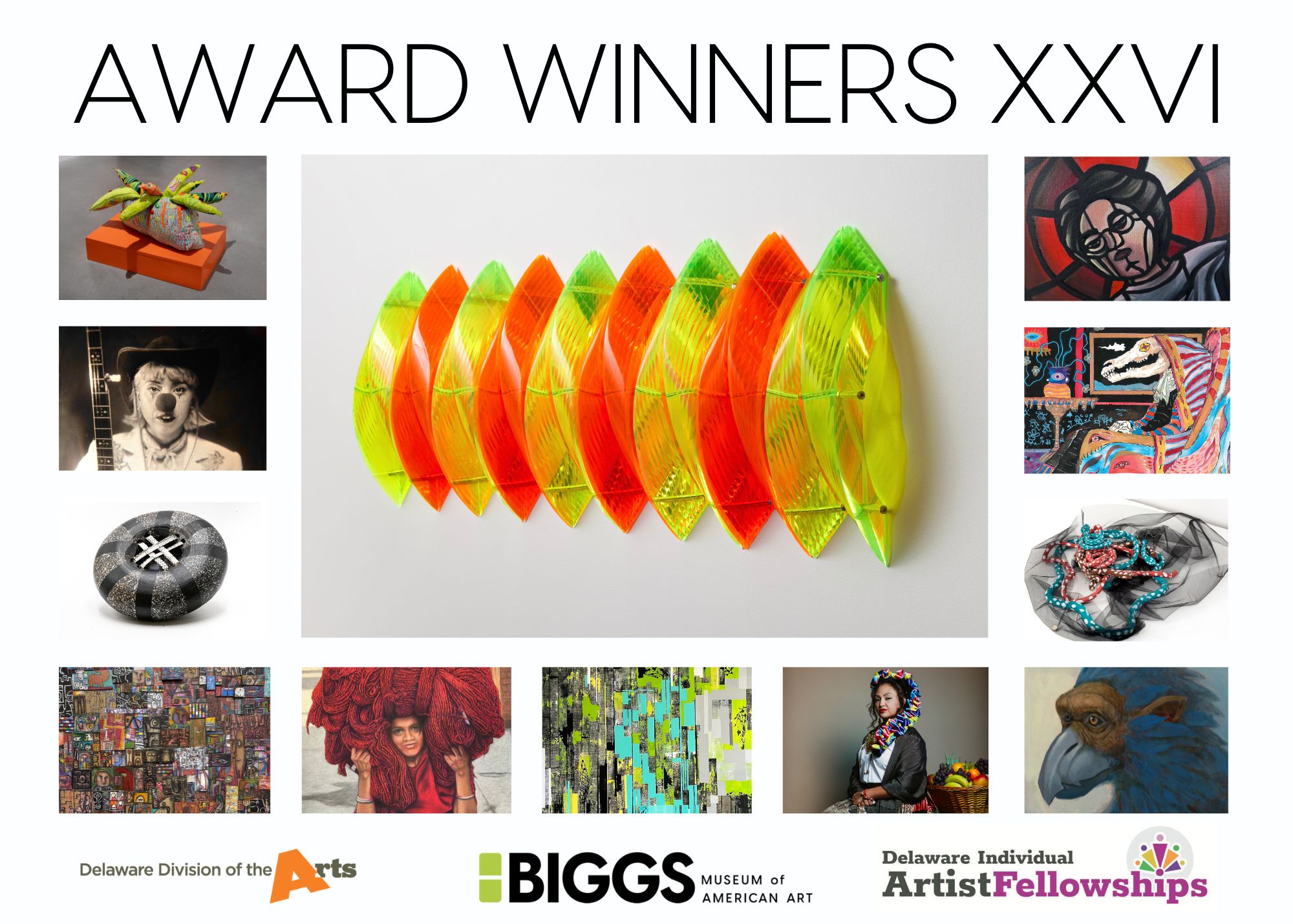 Delaware’s Largest Class of 27 Individual Artist Fellows Headlines “Award Winners XXVI”