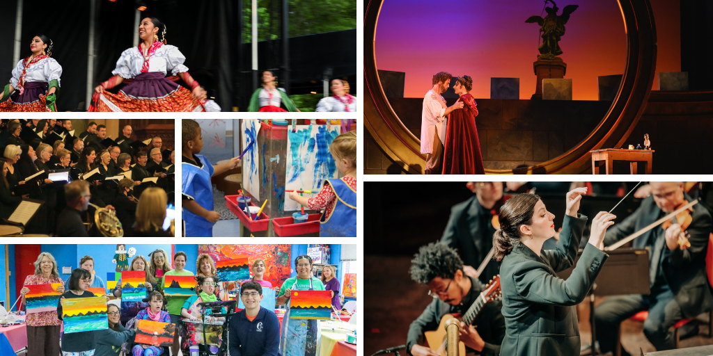 collage of arts activities